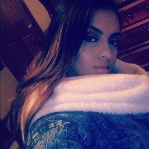 Fuzzy jean jacket (robe style)